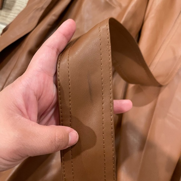 Zara Faux Leather Trench Coat - Picture 7 of 8